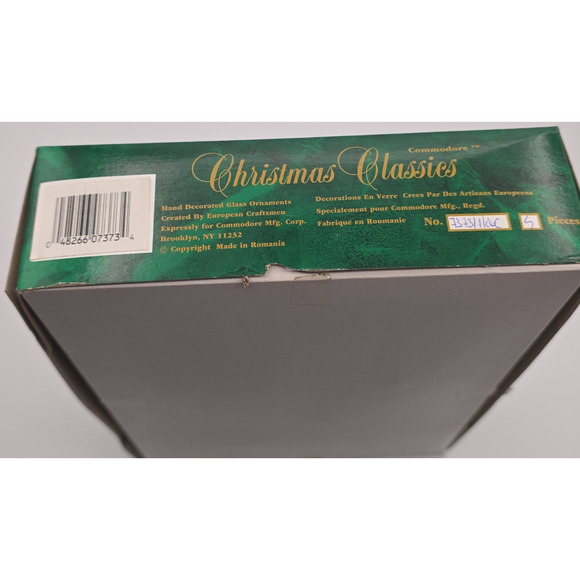 VTG Commodore Hand Decorated Glass Bell Ornaments Christmas Set of 4 - Picture 3 of 6